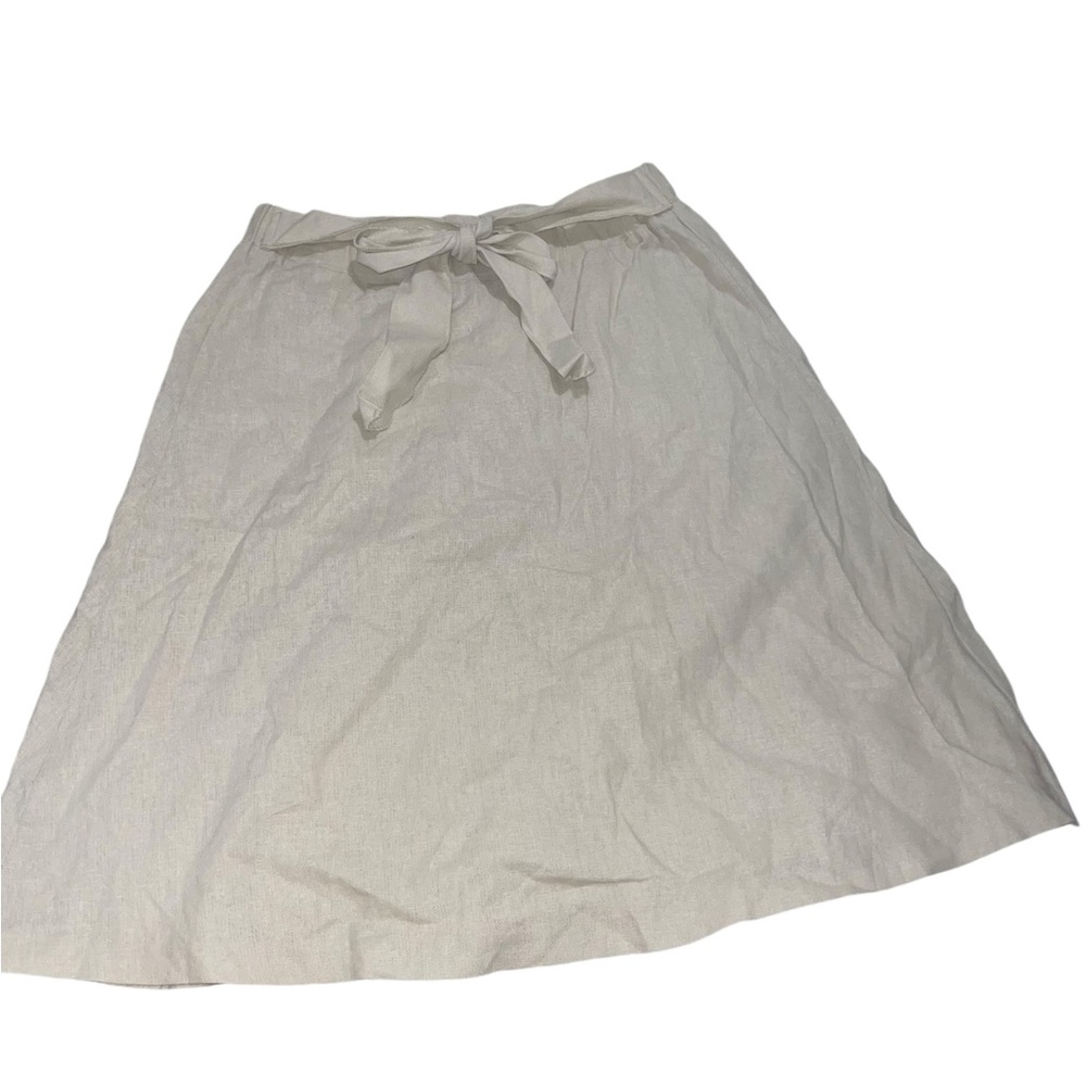 Linen Cream A-Line Skirt